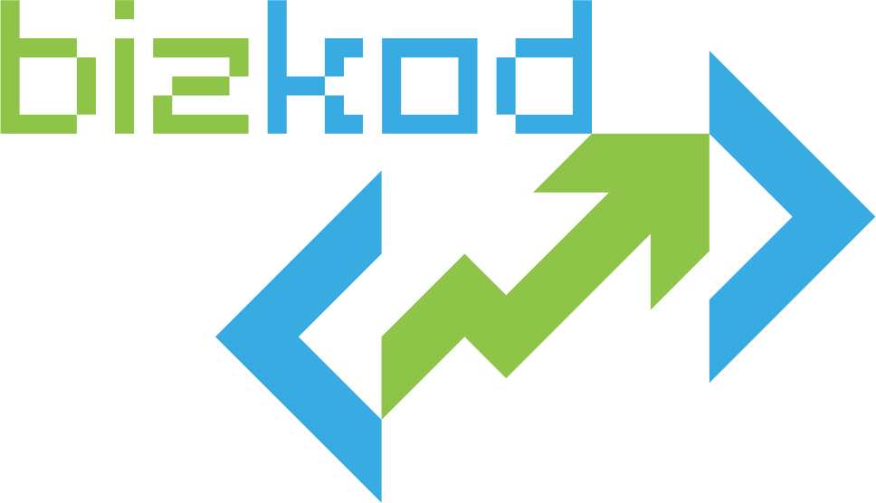 Logo sa tekstom “bizkod“ takmičenja BizKod - Inspira grupa.